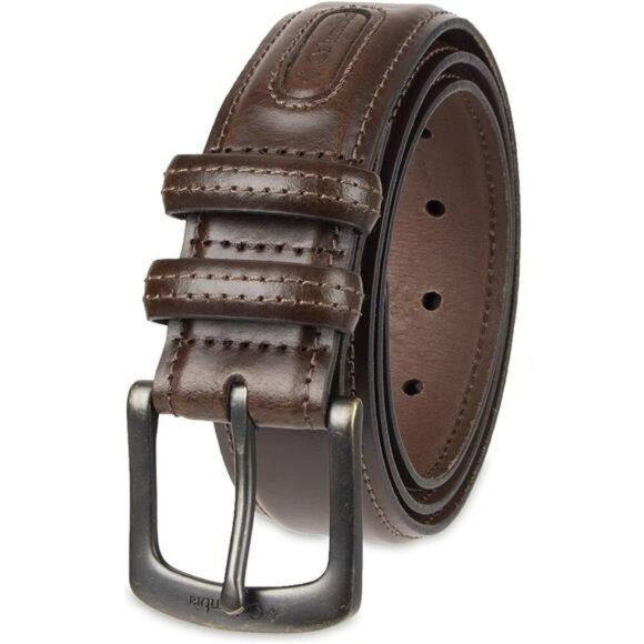 Mens Leather Casual Belt for Jeans Khakis with Metal Buckle Everyday Wear - Picture 1 of 6
